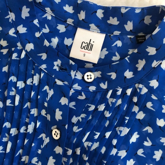 Cabi Electric Blue Tulip Sheer Blouse - Picture 5 of 5